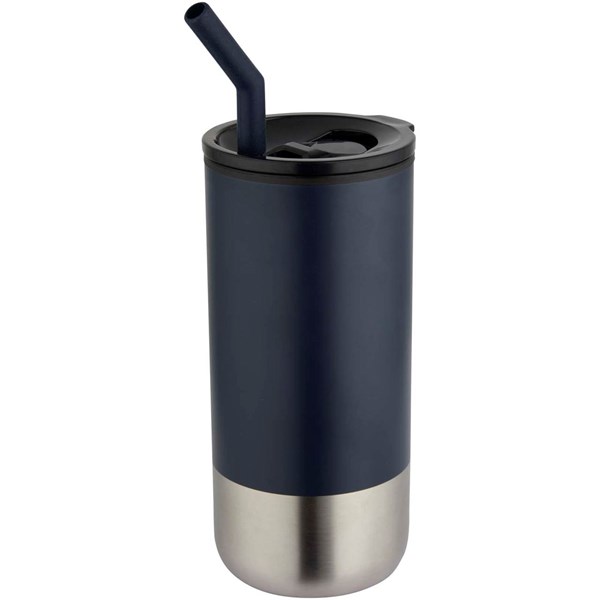 Obrázky: Termohrnek RCS 480ml, nerez brčko, tm. modrá