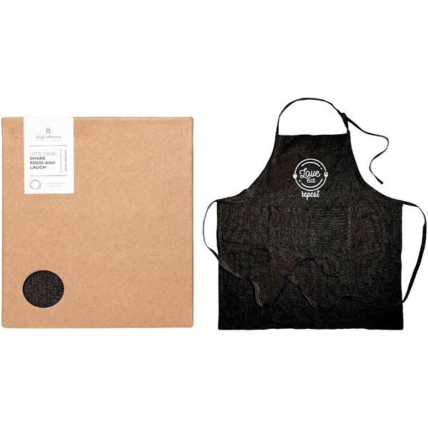 Obrázky: Dlouhá černá zástěra 300g z rec.mat. v krabičce, Obrázek 4