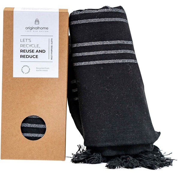 Obrázky: Černá látka z recykl. materiálu, 85 x 175 cm, Obrázek 2