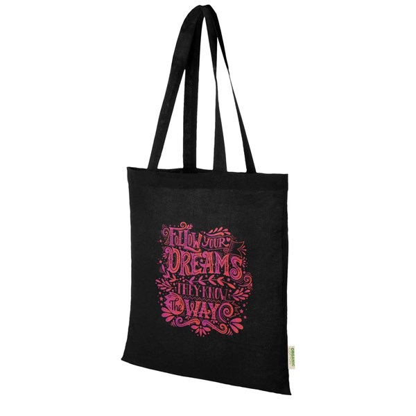 Obrázky: Nák. taška 140 g/m², organ. mater. OCS, černá, Obrázek 4