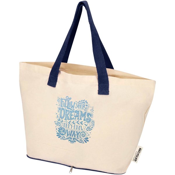 Obrázky: Nákupní sklád. taška GRS, 7l, přírodní/tm. modrá, Obrázek 7