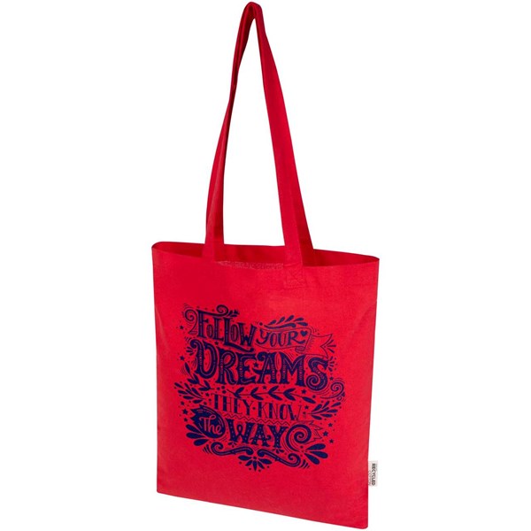 Obrázky: Červená nákupní taška 180 g, GRS bavlna/RPET, Obrázek 7