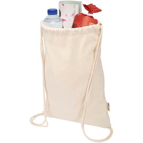 Obrázky: Stahovací batoh 180 g/m² z rec. GRS, přírodní, Obrázek 4