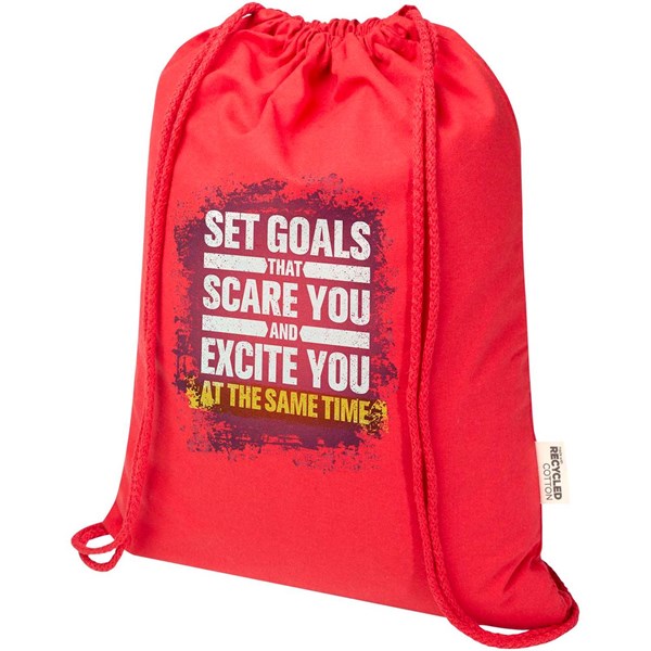 Obrázky: Stahovací batoh 180 g/m² z rec. GRS, červená, Obrázek 3