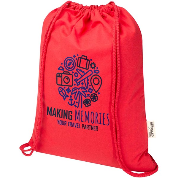 Obrázky: Stahovací batoh 180 g/m² z rec. GRS, červená, Obrázek 8