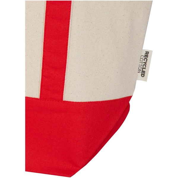 Obrázky: Nákupní taška 320g, rec. bavlna, přírodní/červená, Obrázek 3