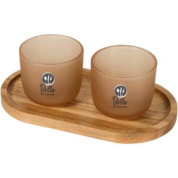 Obrázky: Servírov. podnos a sada 2 skleněných šálků, béžová, Obrázek 6