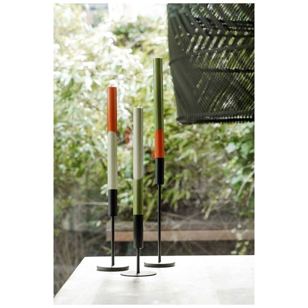 Obrázky: Sada 3 kusů svíček s diagonálním vzorem, zelená, Obrázek 3