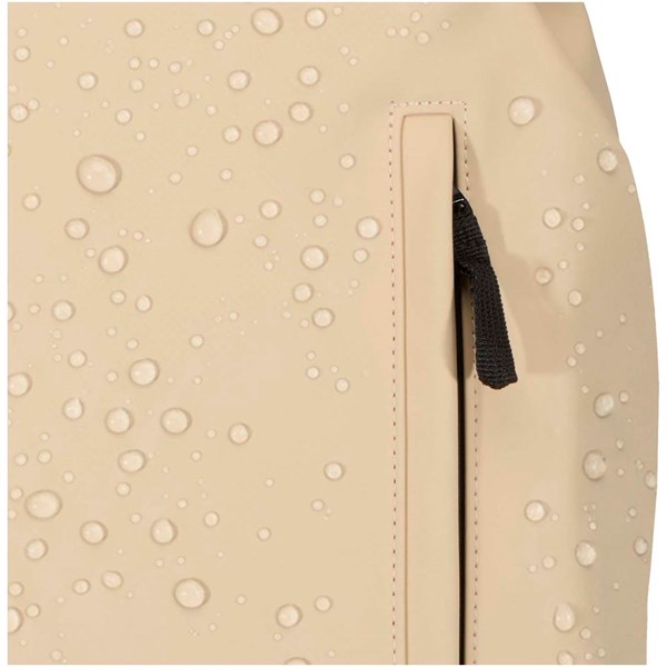 Obrázky: Béžový rolovací batoh 18L na notebook 15″ z PU kůže, Obrázek 3