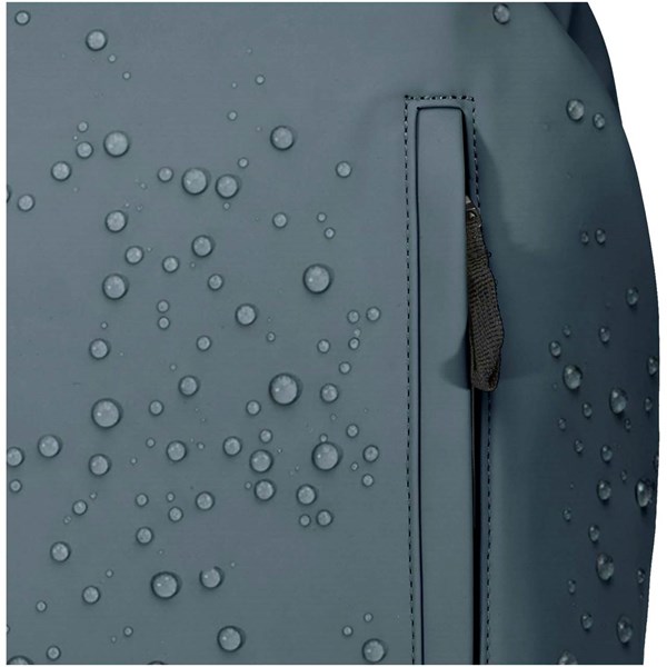 Obrázky: Modrý rolovací batoh 18L na notebook 15″ z PU kůže, Obrázek 3