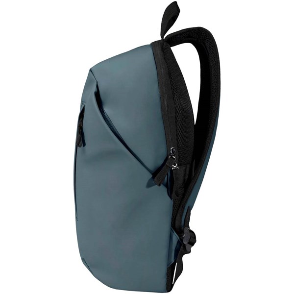 Obrázky: Modrý rolovací batoh 18L na notebook 15″ z PU kůže, Obrázek 8