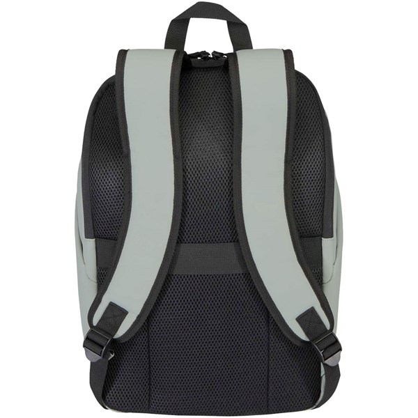 Obrázky: Šedý rolovací batoh 18L na notebook 15″ z PU kůže, Obrázek 2