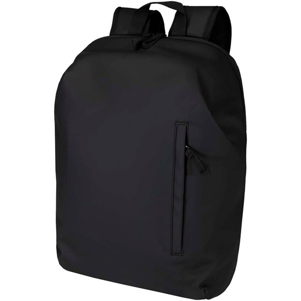 Obrázky: Černý rolovací batoh 18L na notebook 15″ z PU kůže