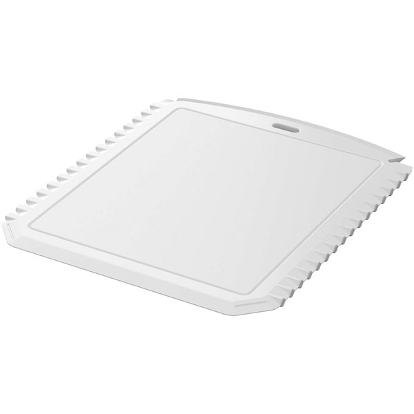 Obrázky: Obdélníková škrabka na led z rec. plastu, bílá