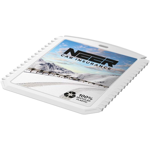 Obrázky: Obdélníková škrabka na led z rec. plastu, bílá, Obrázek 3