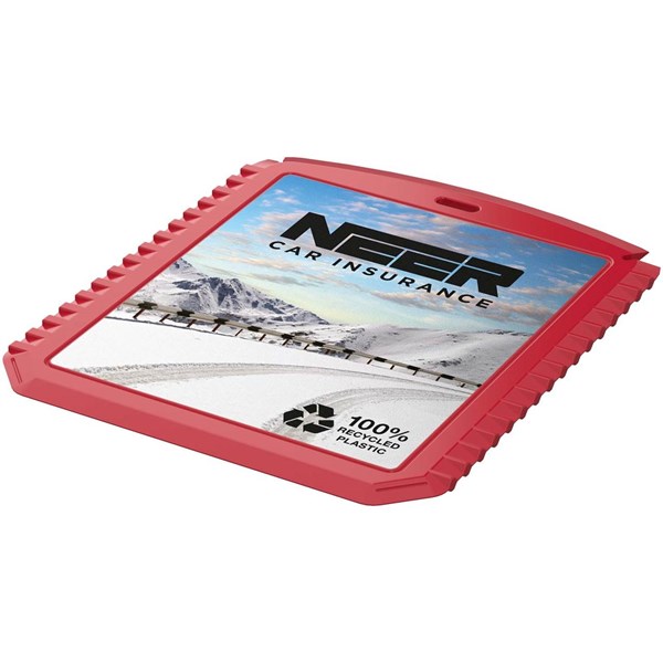 Obrázky: Obdélníková škrabka na led z rec. plastu, červená, Obrázek 3