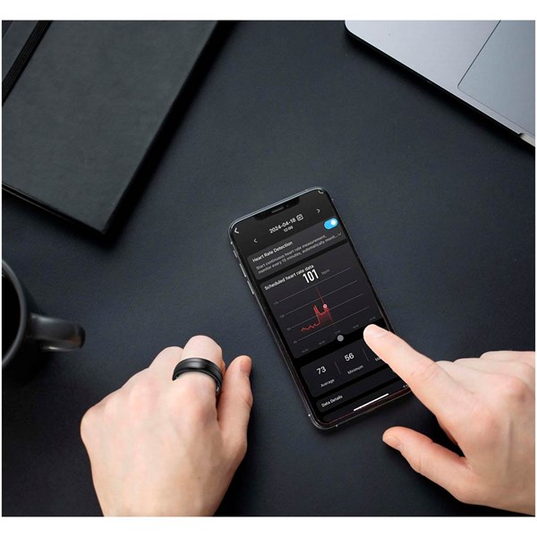 Obrázky: Černý chytrý prsten Prixton Orbyt, vel. 9(19,1 mm), Obrázek 3