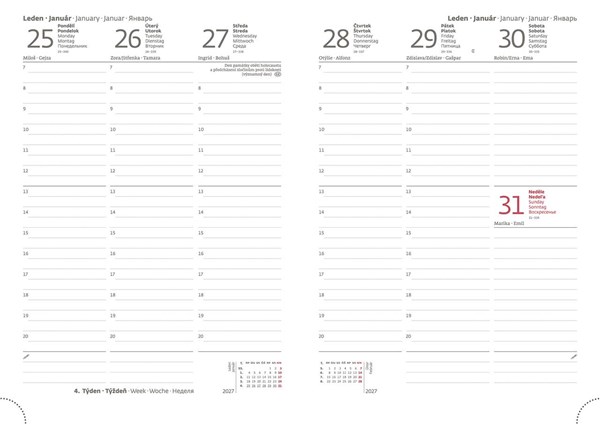 Obrázky: EKO 2027, týdenní A5 šedo-fialový diář, Obrázek 2