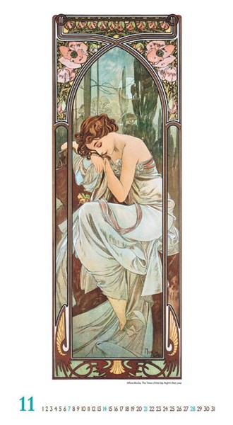 Obrázky: ALFONS MUCHA, nástěnný kalendář 330x600 mm, Obrázek 4
