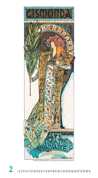 Obrázky: ALFONS MUCHA, nástěnný kalendář 330x600 mm, Obrázek 6