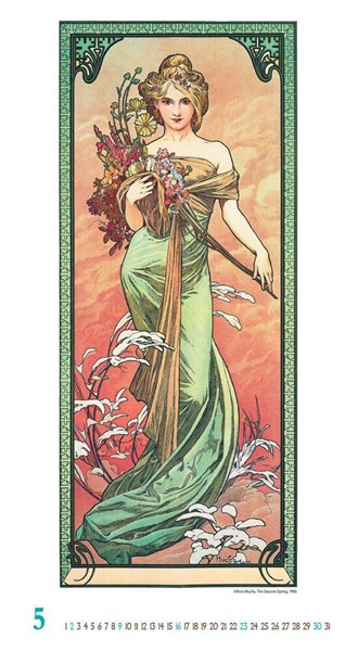 Obrázky: ALFONS MUCHA, nástěnný kalendář 330x600 mm, Obrázek 9