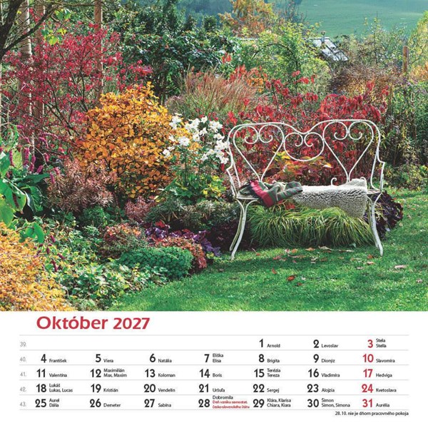 Obrázky: ZÁHRADY, nástenný kalendár 330x330 mm, Obrázek 3
