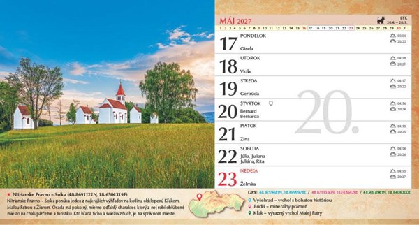 Obrázky: SPOZNÁVAME SLOVENSKO, stolový kalendár 280x150 mm, Obrázek 3