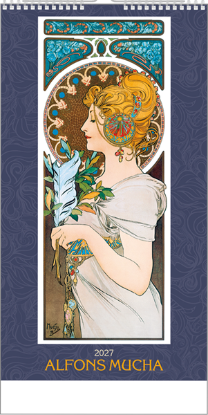 Obrázky: ALFONS MUCHA, nástěnný kalendář 330x600 mm