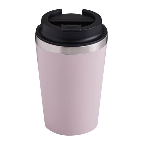 Obrázky: Dvoustěnný termohrnek 350ml nerez/plast, sv. růžový