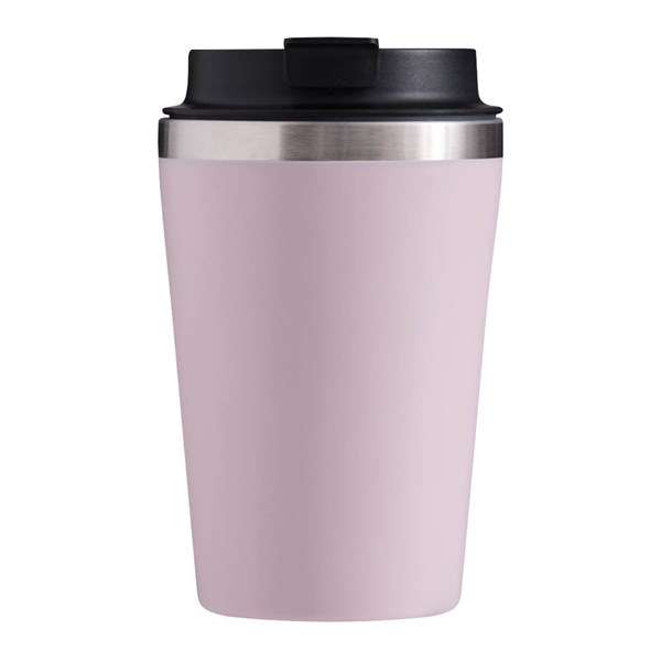 Obrázky: Dvoustěnný termohrnek 350ml nerez/plast, sv. růžový, Obrázek 2