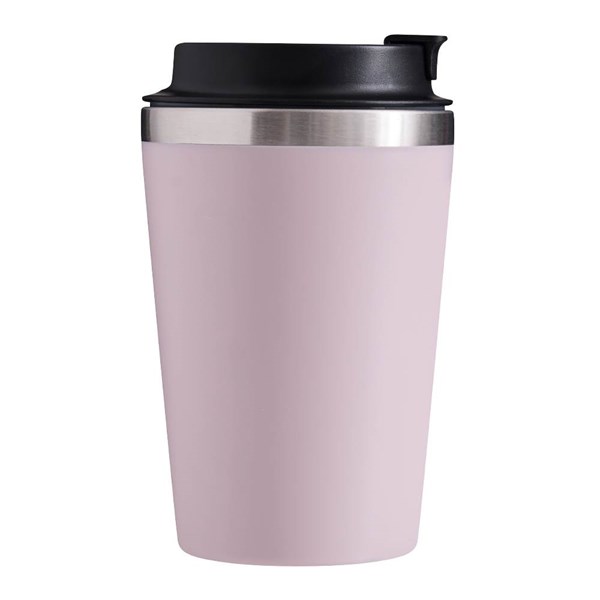 Obrázky: Dvoustěnný termohrnek 350ml nerez/plast, sv. růžový, Obrázek 3