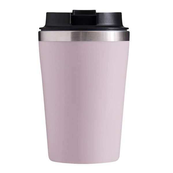 Obrázky: Dvoustěnný termohrnek 350ml nerez/plast, sv. růžový, Obrázek 4