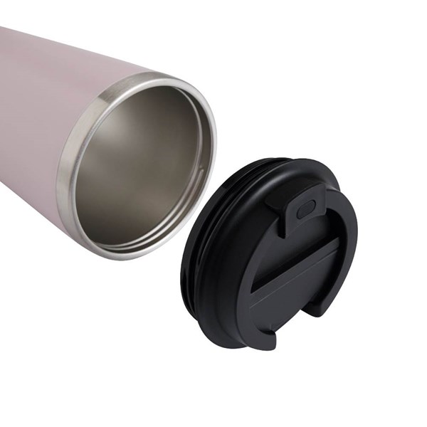 Obrázky: Dvoustěnný termohrnek 350ml nerez/plast, sv. růžový, Obrázek 6