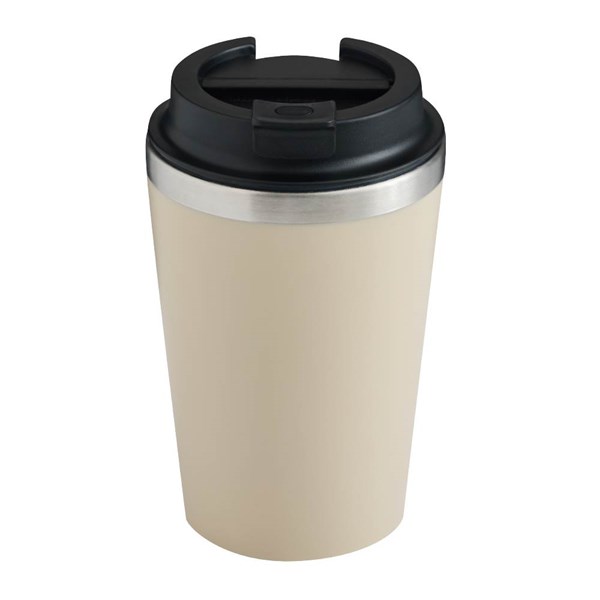Obrázky: Dvoustěnný termohrnek 350ml nerez/plast, béžový