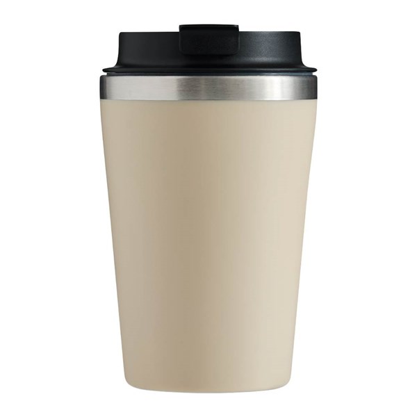 Obrázky: Dvoustěnný termohrnek 350ml nerez/plast, béžový, Obrázek 2
