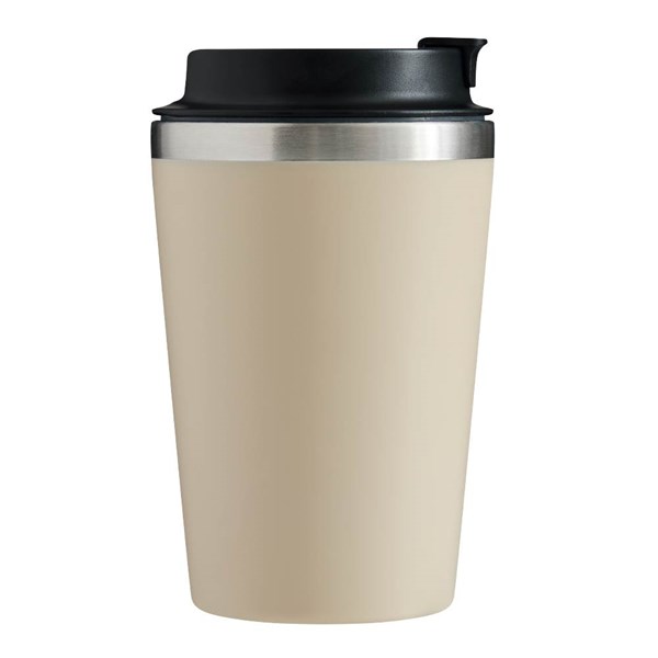 Obrázky: Dvoustěnný termohrnek 350ml nerez/plast, béžový, Obrázek 3