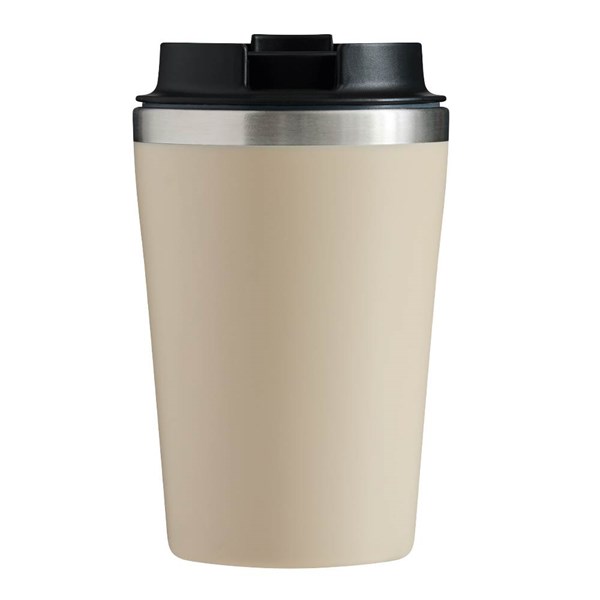Obrázky: Dvoustěnný termohrnek 350ml nerez/plast, béžový, Obrázek 4