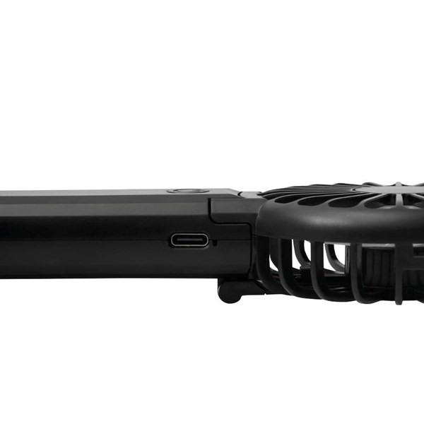 Obrázky: Přenosný skládací ventilátor s USB-C kabelem, černý, Obrázek 5