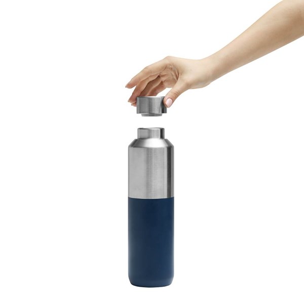 Obrázky: Vakuová termoláhev z rec. nerezu 600ml, modrá, Obrázek 9
