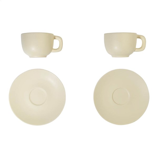 Obrázky: 2ks šálků 200ml s podšálkem na cappuccino, béžové, Obrázek 3