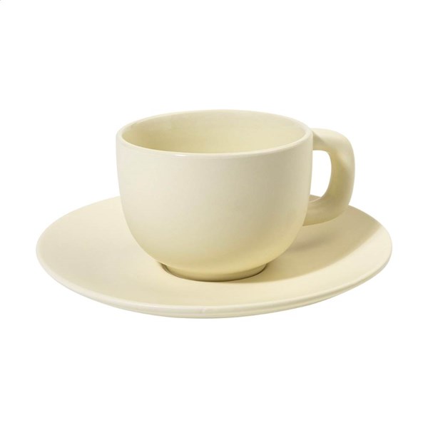 Obrázky: 2ks šálků 200ml s podšálkem na cappuccino, béžové, Obrázek 4