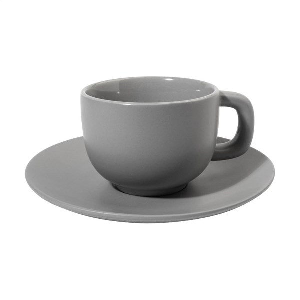 Obrázky: 2ks šálků 200ml s podšálkem na cappuccino, šedé, Obrázek 4