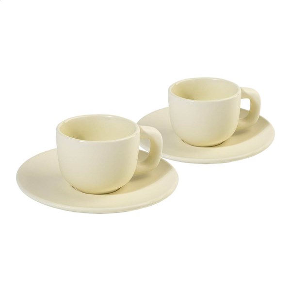 Obrázky: 2ks šálků 85ml s podšálkem na espresso, béžové, Obrázek 2