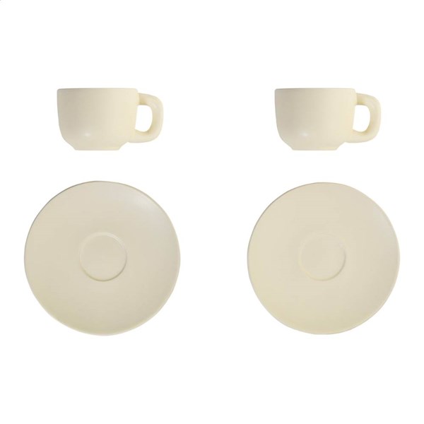 Obrázky: 2ks šálků 85ml s podšálkem na espresso, béžové, Obrázek 3