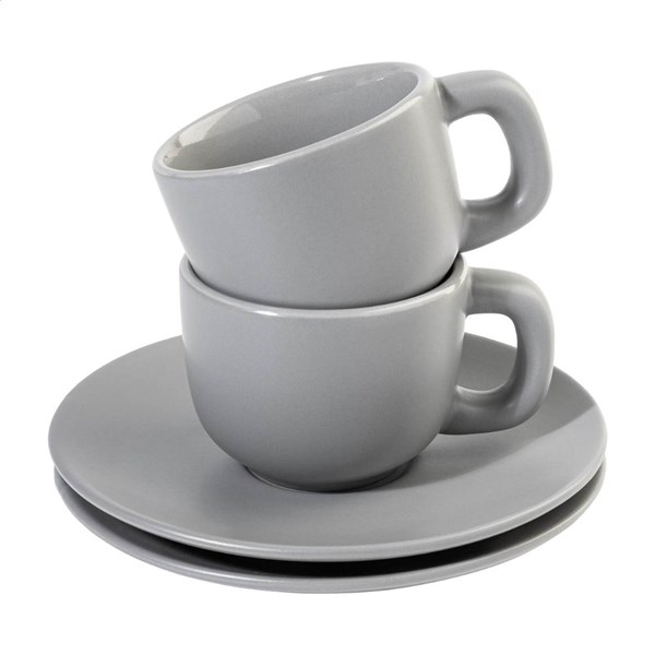 Obrázky: 2ks šálků 85ml s podšálkem na espresso, šedé