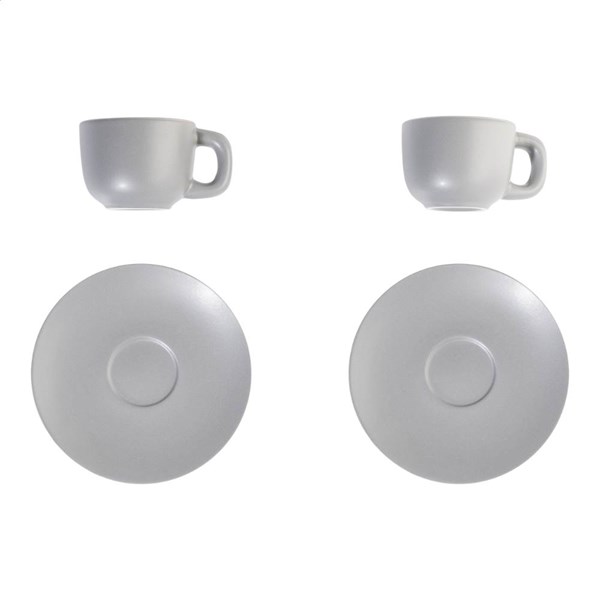 Obrázky: 2ks šálků 85ml s podšálkem na espresso, šedé, Obrázek 3