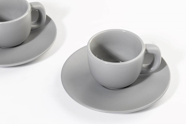 Obrázky: 2ks šálků 85ml s podšálkem na espresso, šedé, Obrázek 5
