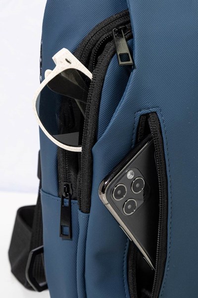 Obrázky: Nepromokavá crossbody RPET taška, modrá, Obrázek 6