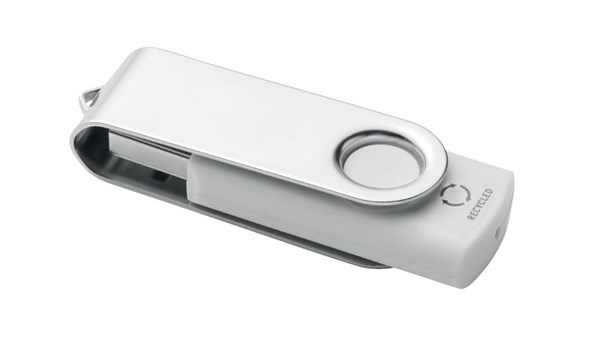 Obrázky: USB flash disk Twister 16 GB z recykl. ABS, bílý