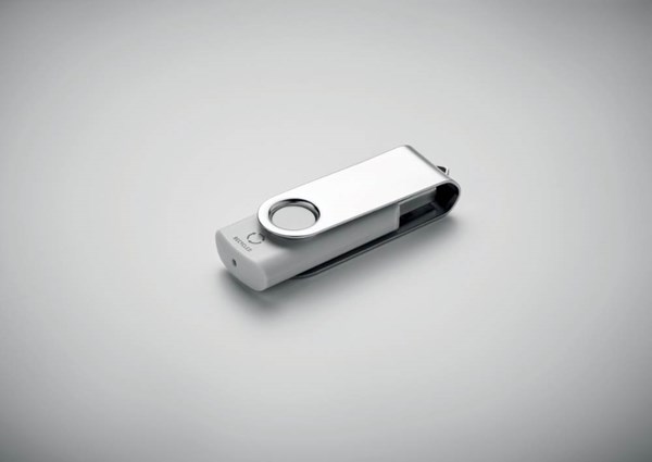 Obrázky: USB flash disk Twister 16 GB z recykl. ABS, bílý, Obrázek 2